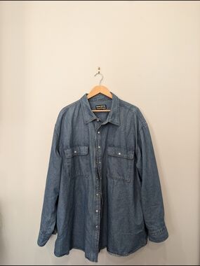 Dakota Classic Denim Button-Up Shirt in Medium Blue